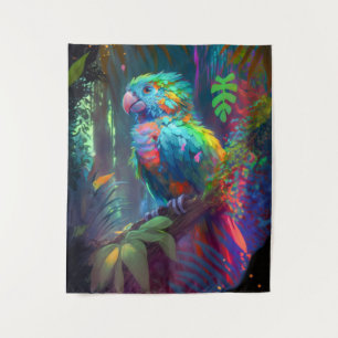 Parrot Bird Animal Portrait Malerei Art Wandteppich