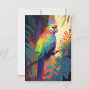 Parrot Bird Animal Portrait Painting Wildlife Free Dankeskarte