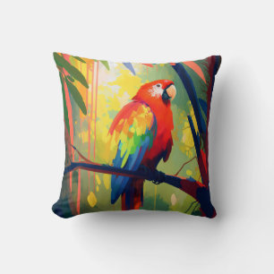 Parrot Bird Animal Portrait Painting Wildlife Free Kissen