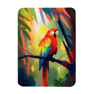 Parrot Bird Animal Portrait Painting Wildlife Free Magnet