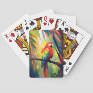 Parrot Bird Animal Portrait Painting Wildlife Free Spielkarten