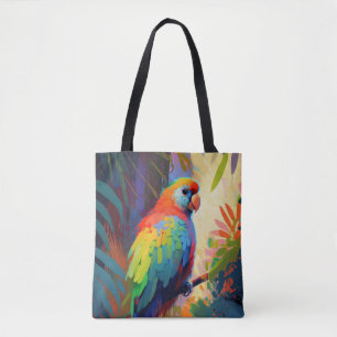Parrot Bird Animal Portrait Painting Wildlife Free Tasche