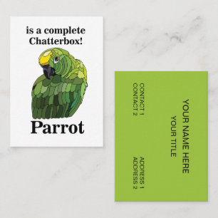 Parrot Bird Chatterbox Funny Tropical Visitenkarte