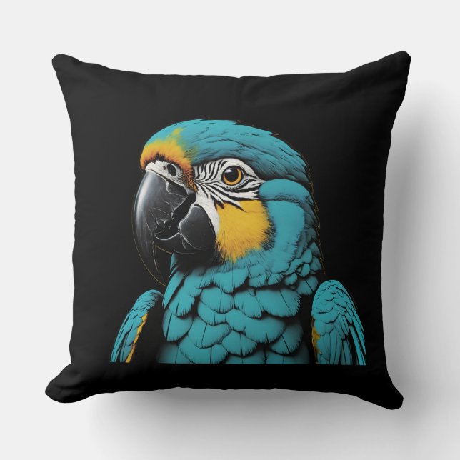 Parrot Bird Design Throw Pillow Kissen (Vorderseite)