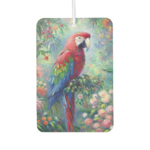 Parrot Bird Jungle Floral Impressionismus Malerei Autolufterfrischer