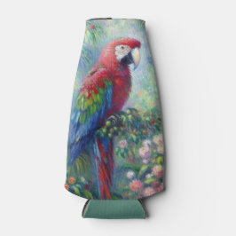 Parrot Bird Jungle Floral Impressionismus Malerei Flaschenkühler