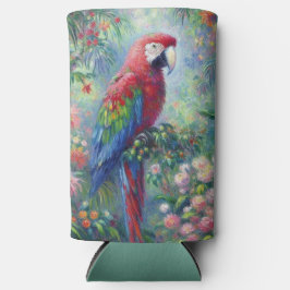 Parrot Bird Jungle Floral Impressionismus Malerei Selters Dosenkühler