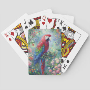 Parrot Bird Jungle Floral Impressionismus Malerei Spielkarten
