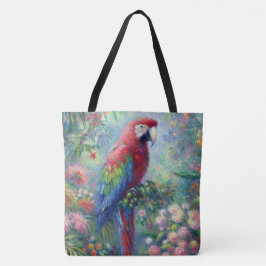 Parrot Bird Jungle Floral Impressionismus Malerei Tasche