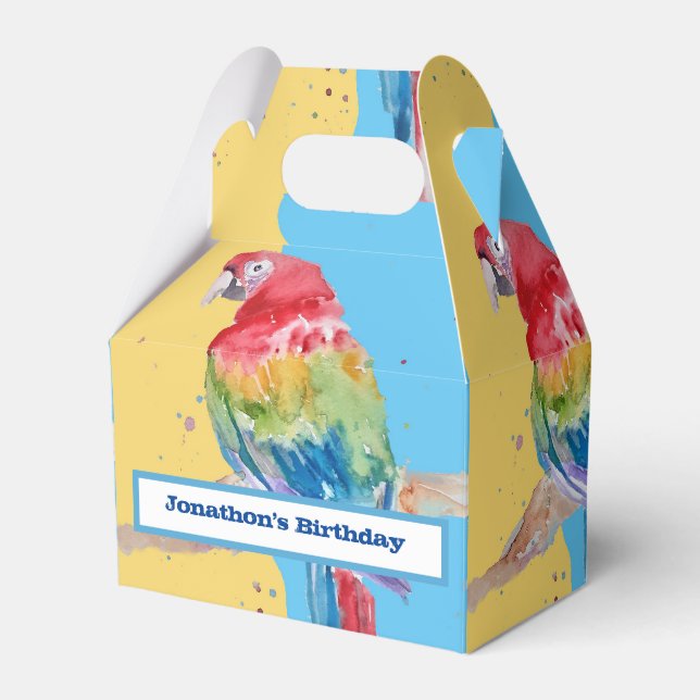 Parrot Bird Kinder Boys Birthday Cake Fevor Box Geschenkschachtel (Vorderseite)
