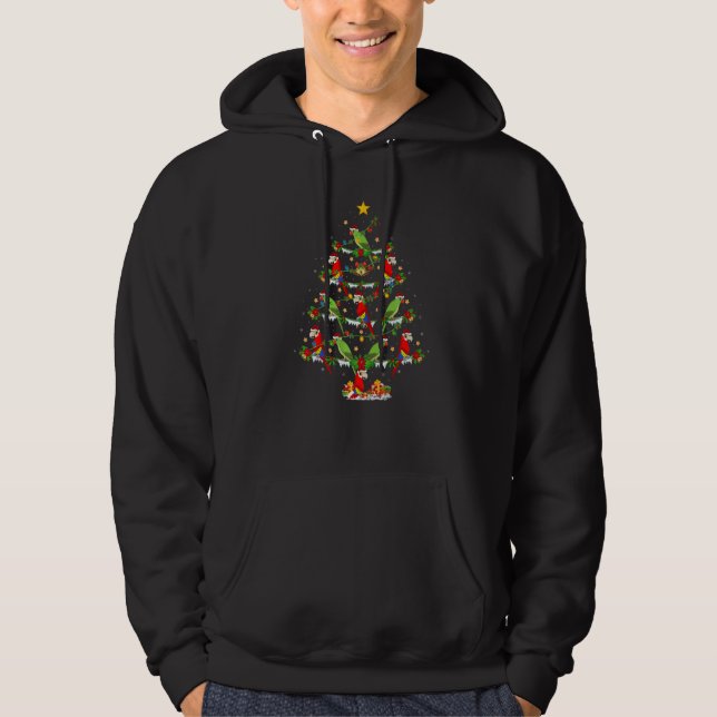 Parrot Bird  Xmas Lights Parrot Christmas Tree Hoodie (Vorderseite)