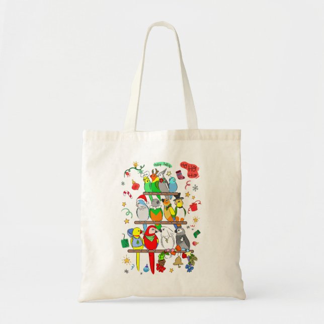 Parrot Christmas Holly Jolly Tragetasche (Vorne)