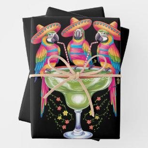 Parrot Cinco De Mayo Funny Drinks Mexican Fiesta Geschenkpapier Set