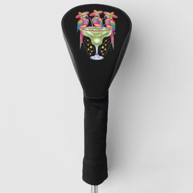 Parrot Cinco De Mayo Funny Drinks Mexican Fiesta Golf Headcover (Vorderseite)