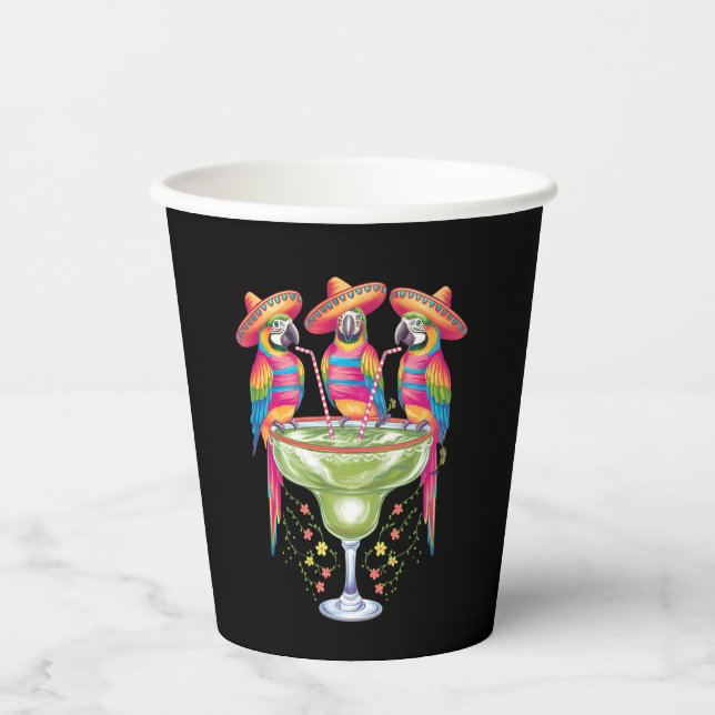 Parrot Cinco De Mayo Funny Drinks Mexican Fiesta Pappbecher (Vorderseite)