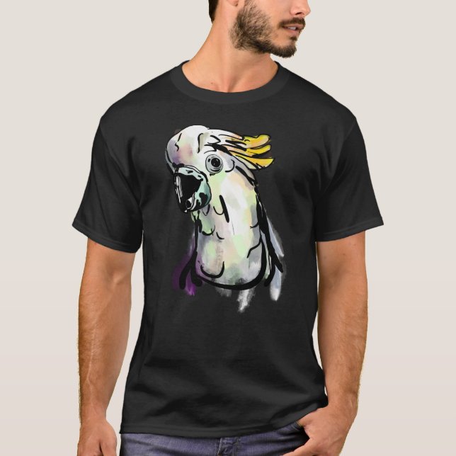 Parrot Cockatoo Aquarellmalerei T - Shirt (Vorderseite)