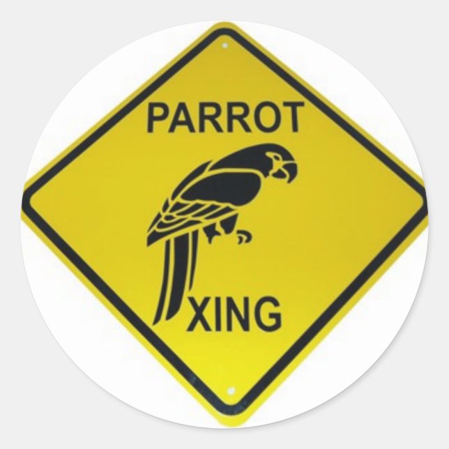 Parrot Crossing Autoaufkleber Runder Aufkleber (Vorderseite)