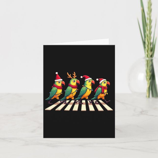 Parrot Crossing Road Xmas Karte (Vorderseite)