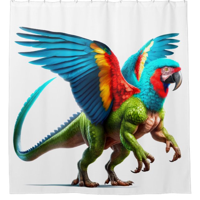 Parrot Dinosaur Duschvorhang (Vorderseite)
