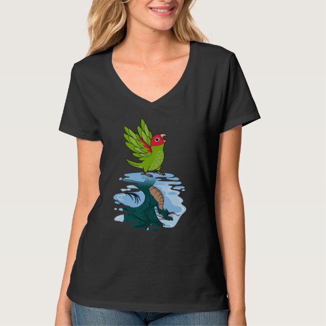 Parrot & Dragon Reflection I Cherry headed Conure T-Shirt (Vorderseite)