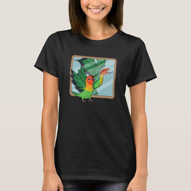 Parrot & Dragon Reflection I Fischers Lovebird T-Shirt (Vorderseite)