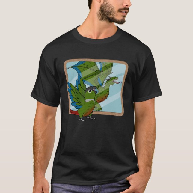 Parrot & Dragon Reflection I Green Cheek Construct T-Shirt (Vorderseite)