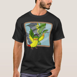 Parrot & Dragon Reflektion I Gelb Seite Grün T-Shirt