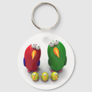 Parrot family schlüsselanhänger