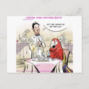 Parrot Fine Dining Funny Postkarte