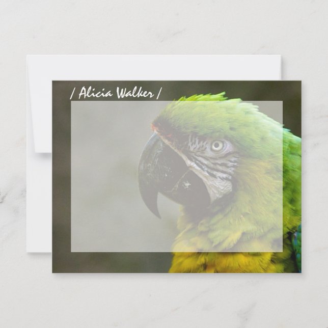 Parrot Foto Personalisiert Flat Mitteilungskarten (Vorderseite)