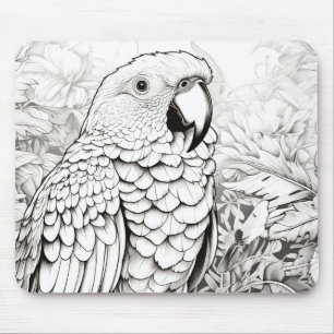 Parrot Friedlich Nature Prairie Sketch Zeichnend K Mousepad