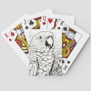 Parrot Friedlich Nature Prairie Sketch Zeichnend K Spielkarten