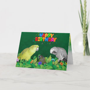 Parrot Happy Birthday Card Karte