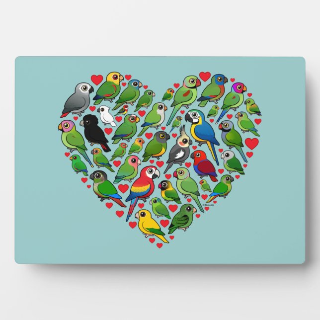 Parrot Heart Fotoplatte (Vorderseite)