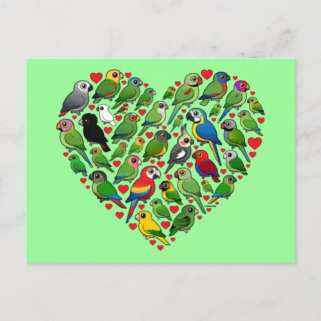 Parrot Heart Postkarte (Vorderseite)