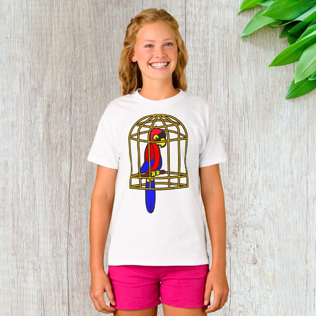Parrot In A Cage Girls T-Shirt (Créateur téléchargé)