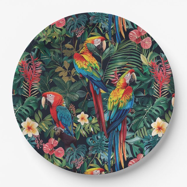 Parrot Jungle Paper Plate Pappteller (Vorderseite)