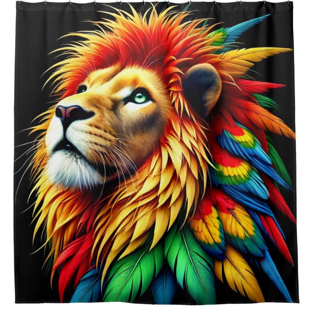 Parrot Lion Duschvorhang (Vorderseite)