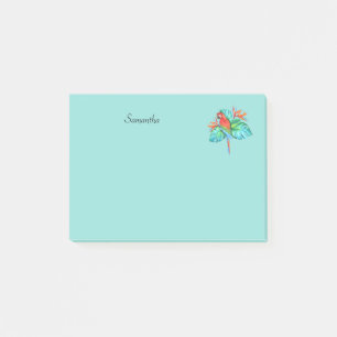 Parrot Macaw Tropical Personnalisé 4x3 Post-it