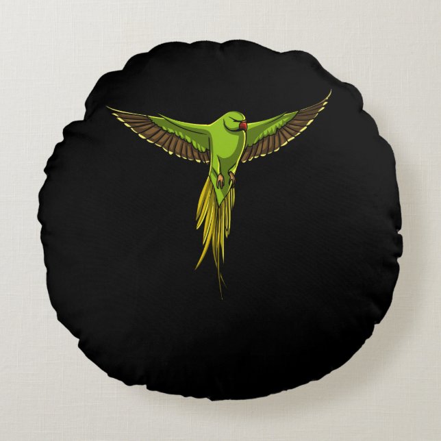 Parrot Parakeet Bird Rundes Kissen (Vorderseite)