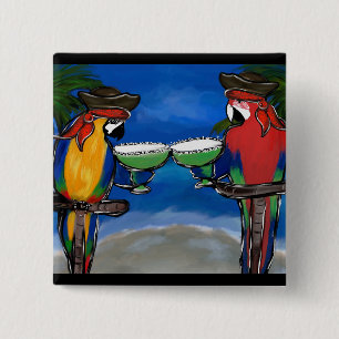 Parrot Pirates Button
