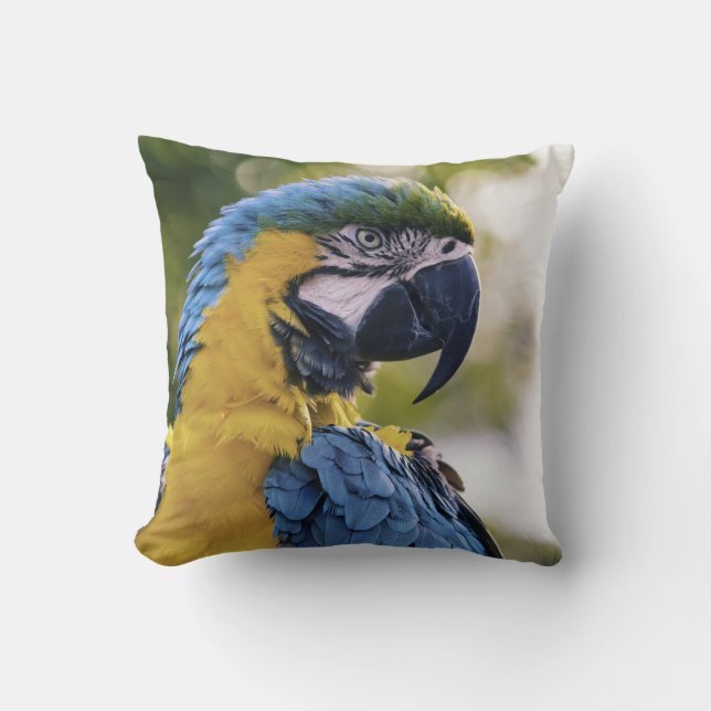 Parrot Profile Portrait Photograph Kissen (Vorderseite)