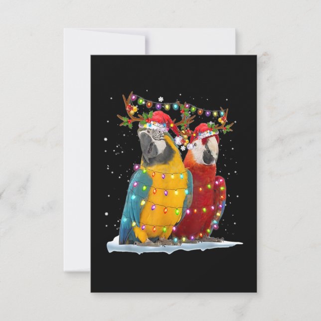 Parrot Reindeer Xmas Weihnachtsfeiertage Karte (Vorderseite)