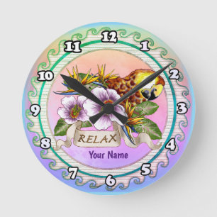Parrot Relax Runde Wanduhr