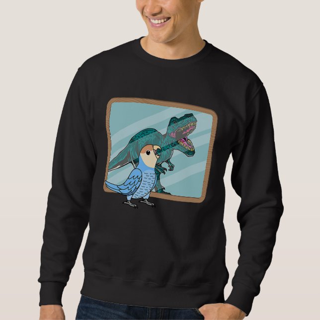 Parrot & Rex Reflection I Peach faced Blue Lovebir Sweatshirt (Vorderseite)