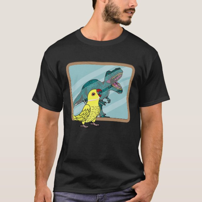 Parrot & Rex Reflection I Yellow Indian Ringneck T-Shirt (Vorderseite)