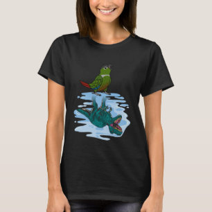 Parrot & Rex Reflektion in grüner Wange T-Shirt