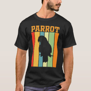 Parrot-Schatten-Silhouette in Retrofarben T-Shirt