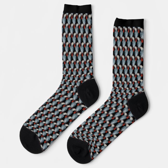 Parrot Socks Personalized African Grey Socks Socken (Linkes Detail)