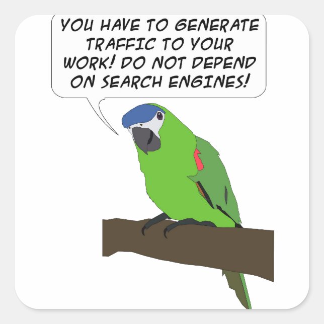Parrot Speech Quadratischer Aufkleber (Vorderseite)